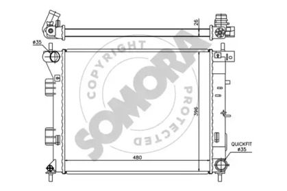 Радиатор, охлаждение двигателя SOMORA 112340