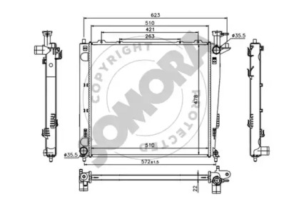Радиатор, охлаждение двигателя SOMORA 114140