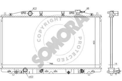 Радиатор, охлаждение двигателя SOMORA 122840B