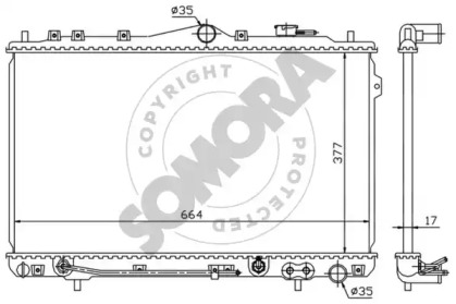 Радиатор, охлаждение двигателя SOMORA 130040C