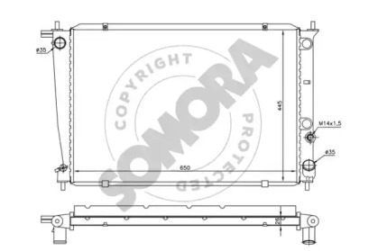 Радиатор, охлаждение двигателя SOMORA 134140