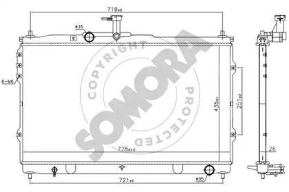 Радиатор, охлаждение двигателя SOMORA 134140B