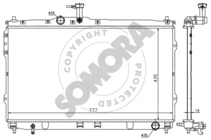 Радиатор, охлаждение двигателя SOMORA 134140D