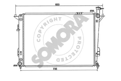 Радиатор, охлаждение двигателя SOMORA 135340A