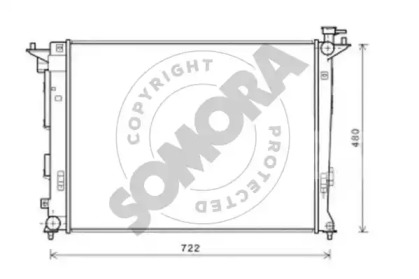 Радиатор, охлаждение двигателя SOMORA 136640B