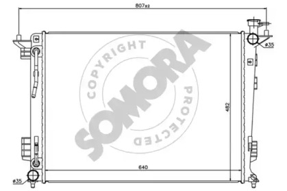 Радиатор, охлаждение двигателя SOMORA 136640E