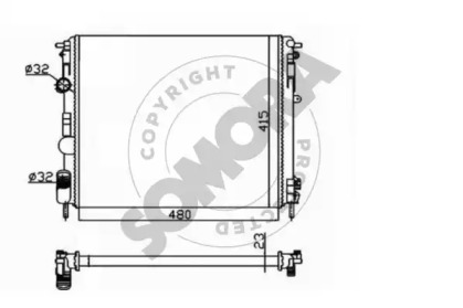 Радиатор, охлаждение двигателя SOMORA 137540B