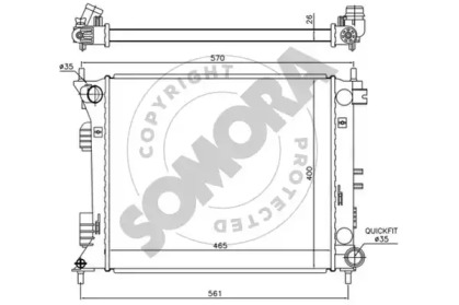 Радиатор, охлаждение двигателя SOMORA 137740