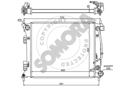 Радиатор, охлаждение двигателя SOMORA 137740A