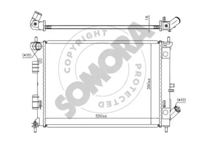 Радиатор, охлаждение двигателя SOMORA 138140