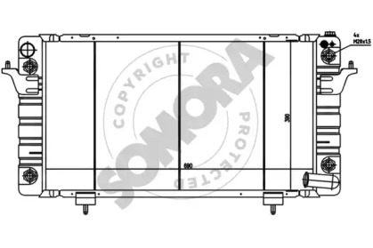 Радиатор, охлаждение двигателя SOMORA 151040A