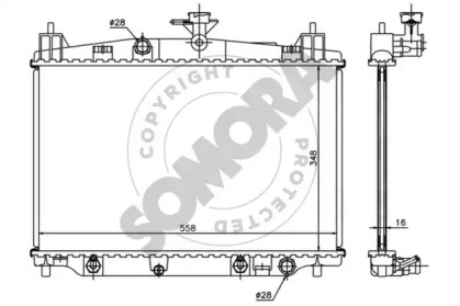Радиатор, охлаждение двигателя SOMORA 160140A