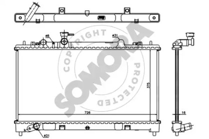 Радиатор, охлаждение двигателя SOMORA 161340B