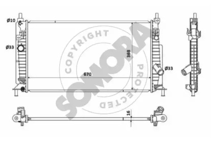 Радиатор, охлаждение двигателя SOMORA 162940B