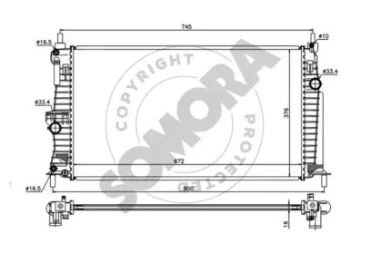 Радиатор, охлаждение двигателя SOMORA 162940C