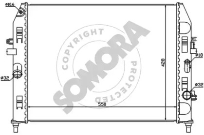 Радиатор, охлаждение двигателя SOMORA 166240