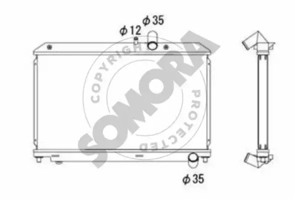Радиатор, охлаждение двигателя SOMORA 169640