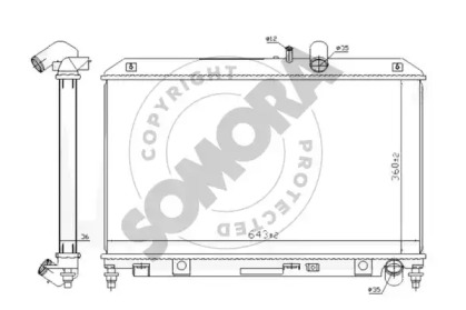Радиатор, охлаждение двигателя SOMORA 169640A