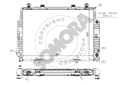 Радиатор, охлаждение двигателя SOMORA 174140B