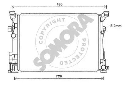 Радиатор, охлаждение двигателя SOMORA 175440A