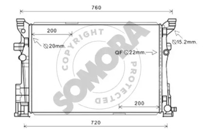 Радиатор, охлаждение двигателя SOMORA 175440B