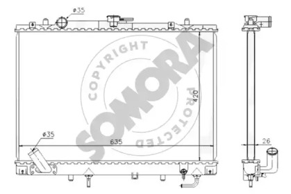 Радиатор, охлаждение двигателя SOMORA 183340F