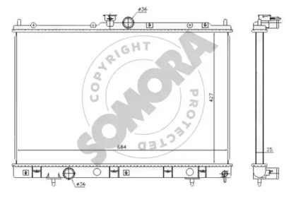 Радиатор, охлаждение двигателя SOMORA 184440A