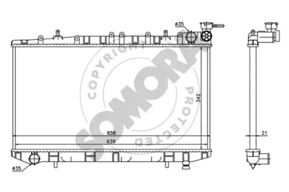 Радиатор, охлаждение двигателя SOMORA 193340D