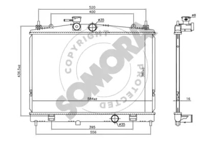 Радиатор, охлаждение двигателя SOMORA 197540C