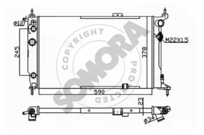 Радиатор, охлаждение двигателя SOMORA 211540A