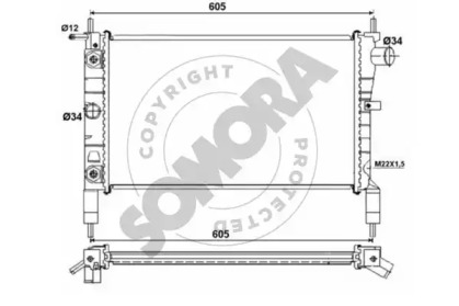 Радиатор, охлаждение двигателя SOMORA 211540D