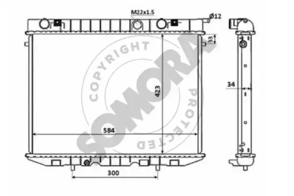Радиатор, охлаждение двигателя SOMORA 213540