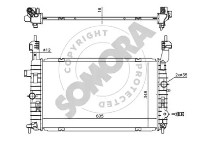 Радиатор, охлаждение двигателя SOMORA 216040D