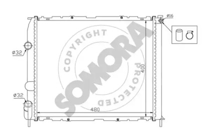 Радиатор, охлаждение двигателя SOMORA 240940A