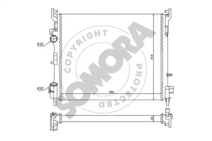 Радиатор, охлаждение двигателя SOMORA 241040A