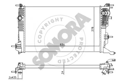 Радиатор, охлаждение двигателя SOMORA 243440C