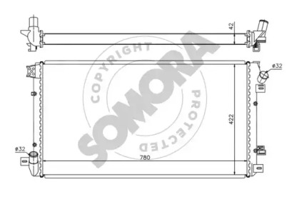 Радиатор, охлаждение двигателя SOMORA 245540C