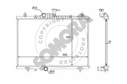 Радиатор, охлаждение двигателя SOMORA 248840