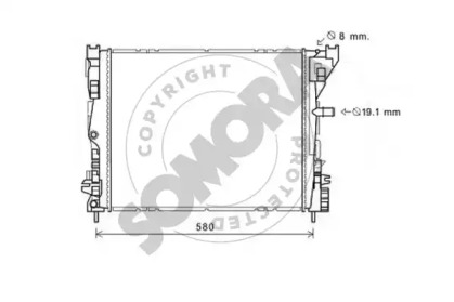 Радиатор, охлаждение двигателя SOMORA 249540