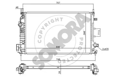 Радиатор, охлаждение двигателя SOMORA 271340B
