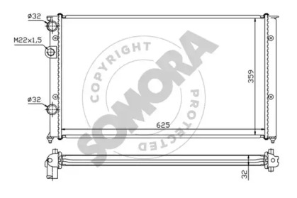 Радиатор, охлаждение двигателя SOMORA 280242A