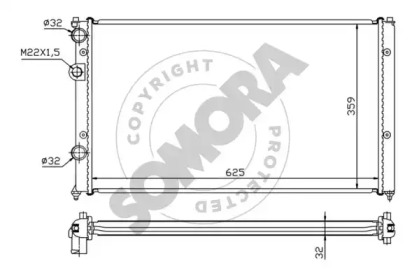 Радиатор, охлаждение двигателя SOMORA 280244B