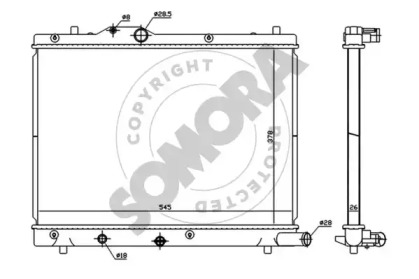 Радиатор, охлаждение двигателя SOMORA 301540C