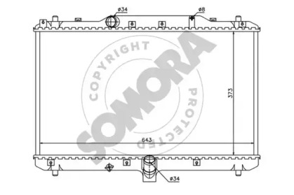 Радиатор, охлаждение двигателя SOMORA 306040B