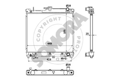 Радиатор, охлаждение двигателя SOMORA 307540A