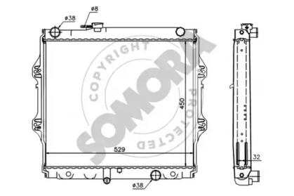 Радиатор, охлаждение двигателя SOMORA 318740B