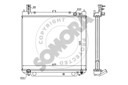 Радиатор, охлаждение двигателя SOMORA 319040D