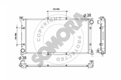 Радиатор, охлаждение двигателя SOMORA 332140