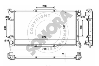 Радиатор, охлаждение двигателя SOMORA 332140A