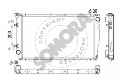 Радиатор, охлаждение двигателя SOMORA 332140B